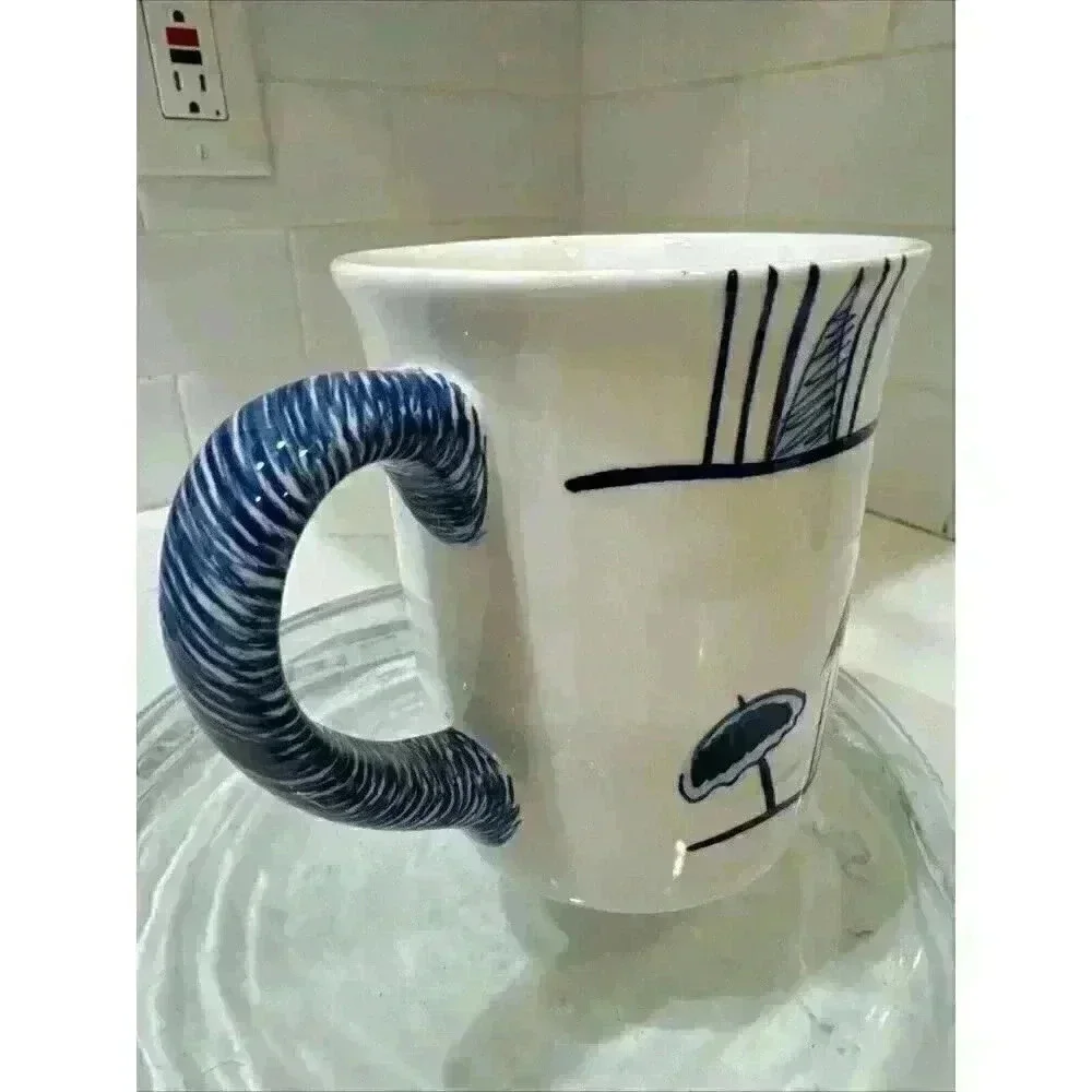 Handpainted for STARBUCKS COFFEE MUG Large STICK HOUSE Cup